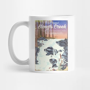 Slough Creek Yellowstone national park travel poster Mug